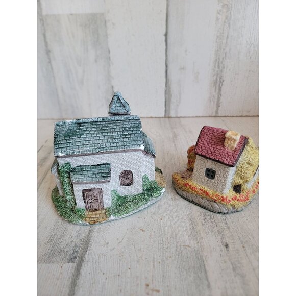 Vintage cobblestone house grass home village accessory xmas set - Picture 4 of 5